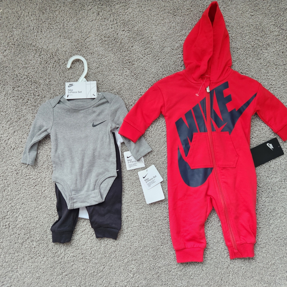 Red Nike Baby Onesie Jumpsuit Size 6m NWT